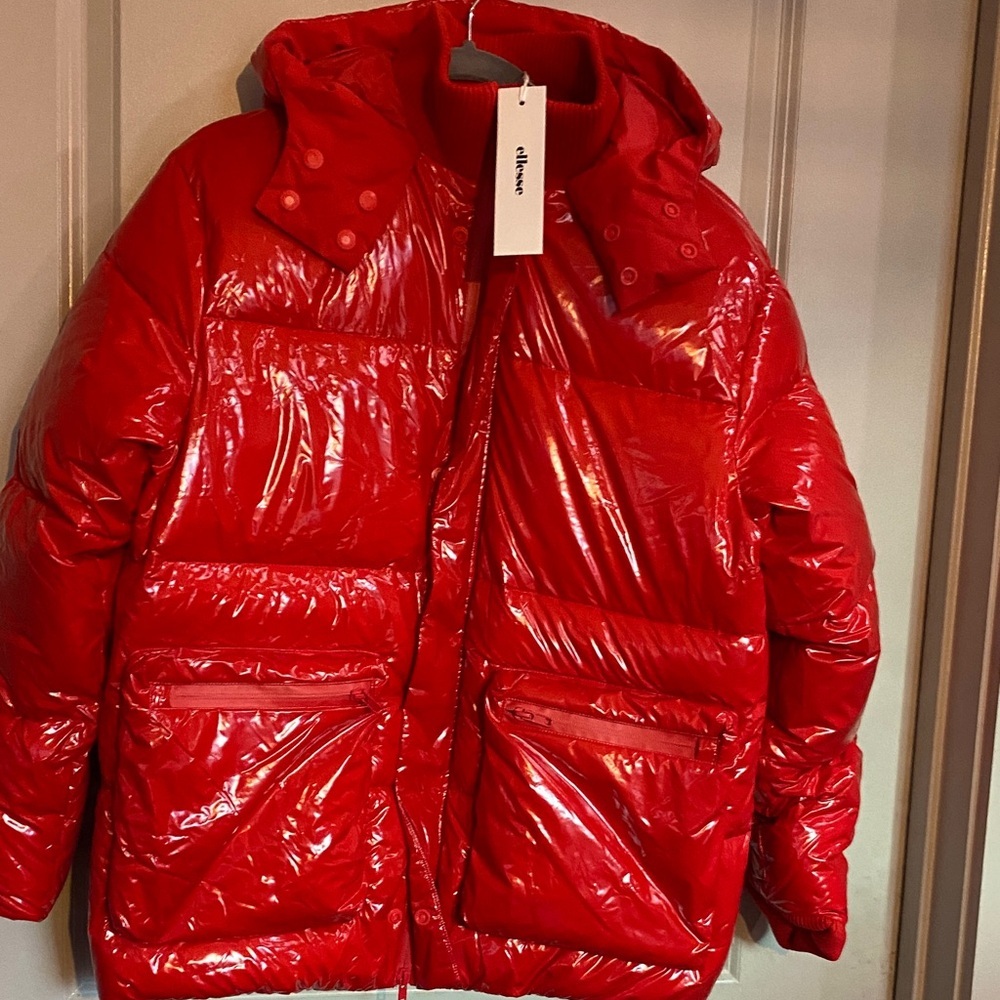 Ellesse Shiny Red Kids Puffer Jacket